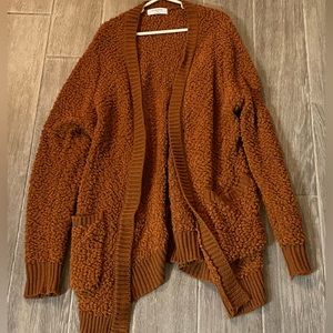 Orange/ brown cardigan sweater